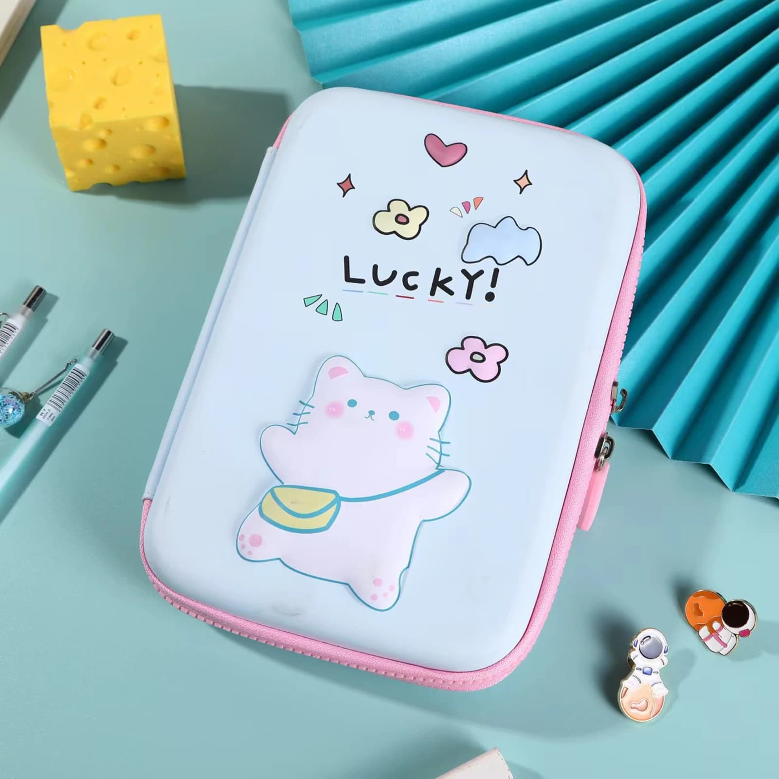 Astuccio in EVA con Design Cartoon, Grande Capacità, Scatola Portamatite per Studenti, Ampio Spazio, Materiale Morbido, Materiale Scolastico, Regalo per Bambini