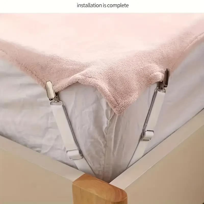 4 invisible clips for sheets, no trace mattress straps, non-slip sheets for sheets to keep the bed linen in place for the bedroom home