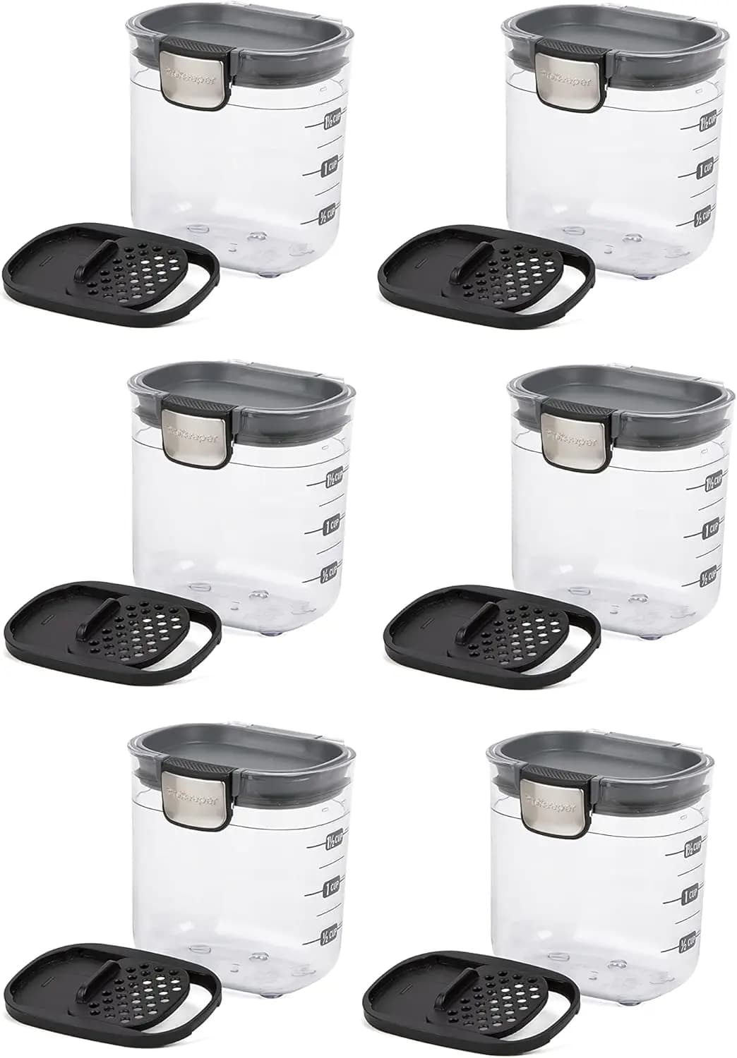 Contenitore Ermetico in Silicone da 1,5 Tazze per Spezie e Accessori da Forno (Set da 6 Pezzi)