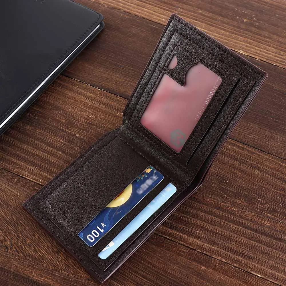 PU Leather Men's Short Wallet Large Capacity Multi-position Male Leather Purse Coin Pocket Korean Style Men Coin Pocket Travel