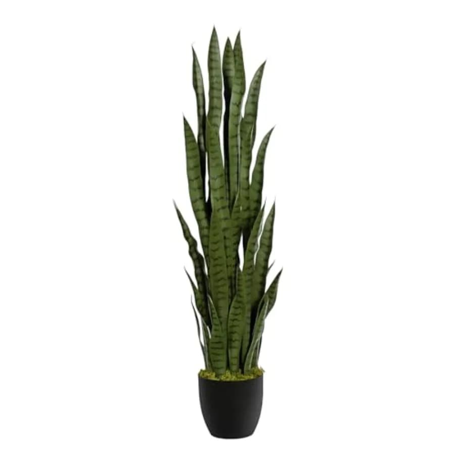 120 cm (4ft) Green Sansevieria Artificial Plant for Interior and Exterior, Portico Decoration, Patio, Home, Office