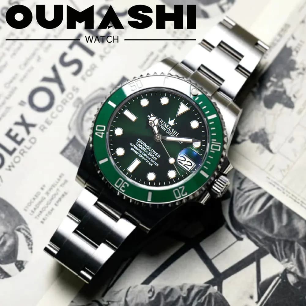 40 mm underwater watch with automatic mechanical movement NH35 Chinese, sapphire crystal, men's custom diver watch