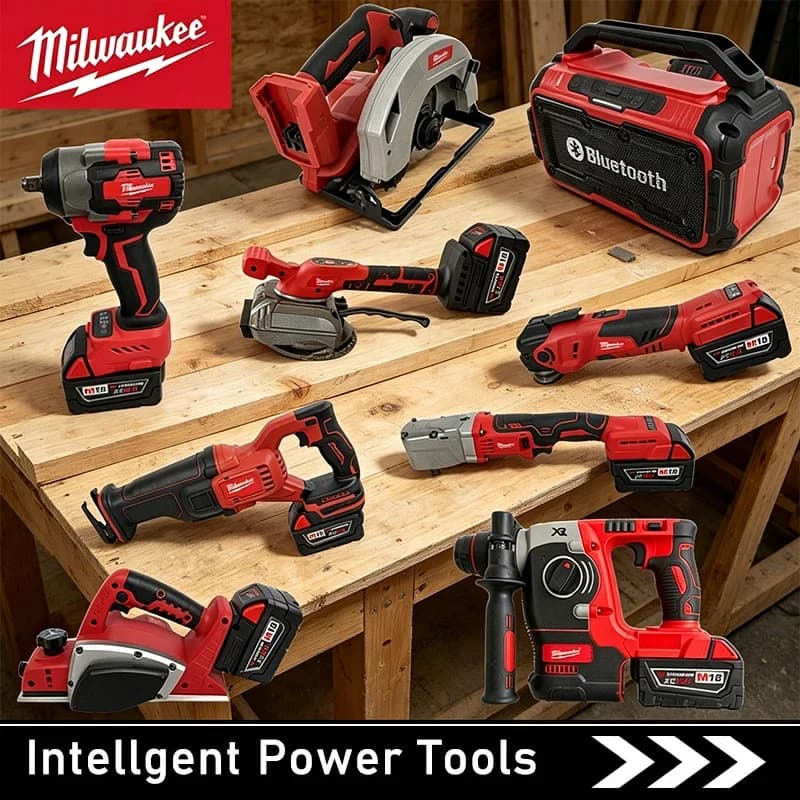 Milwaukee 18V Portable Electric Air Pump Wireless for Car Tires and Balloons, with Electric Percussion Drill