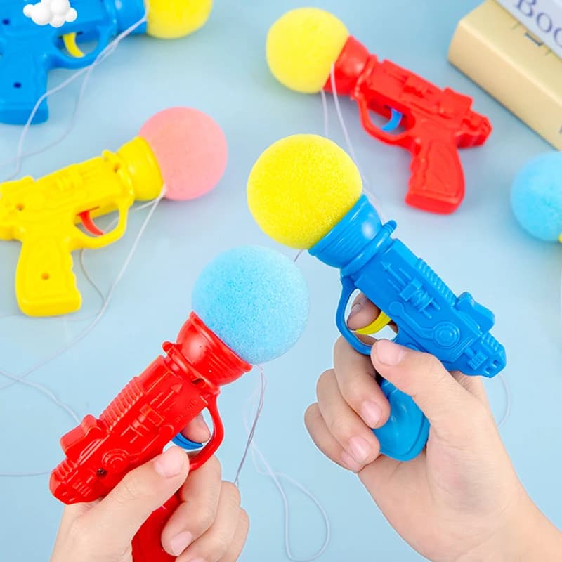 10 pcs colored foam ball thrower catapult children's toys boy birthday party wedding favors penate school prizes fillers bag for gifts