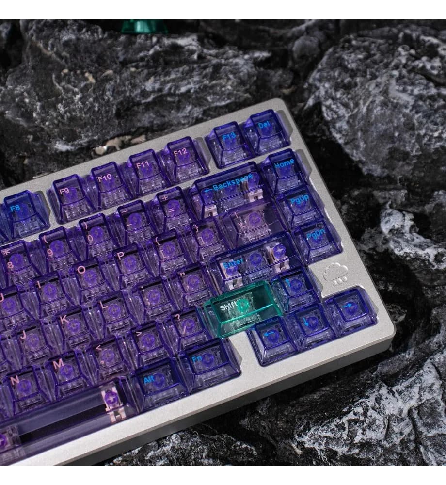 Crystal purple transparent keycap PC material pad printing original Wooting/made68 and other wireless mechanical keyboards