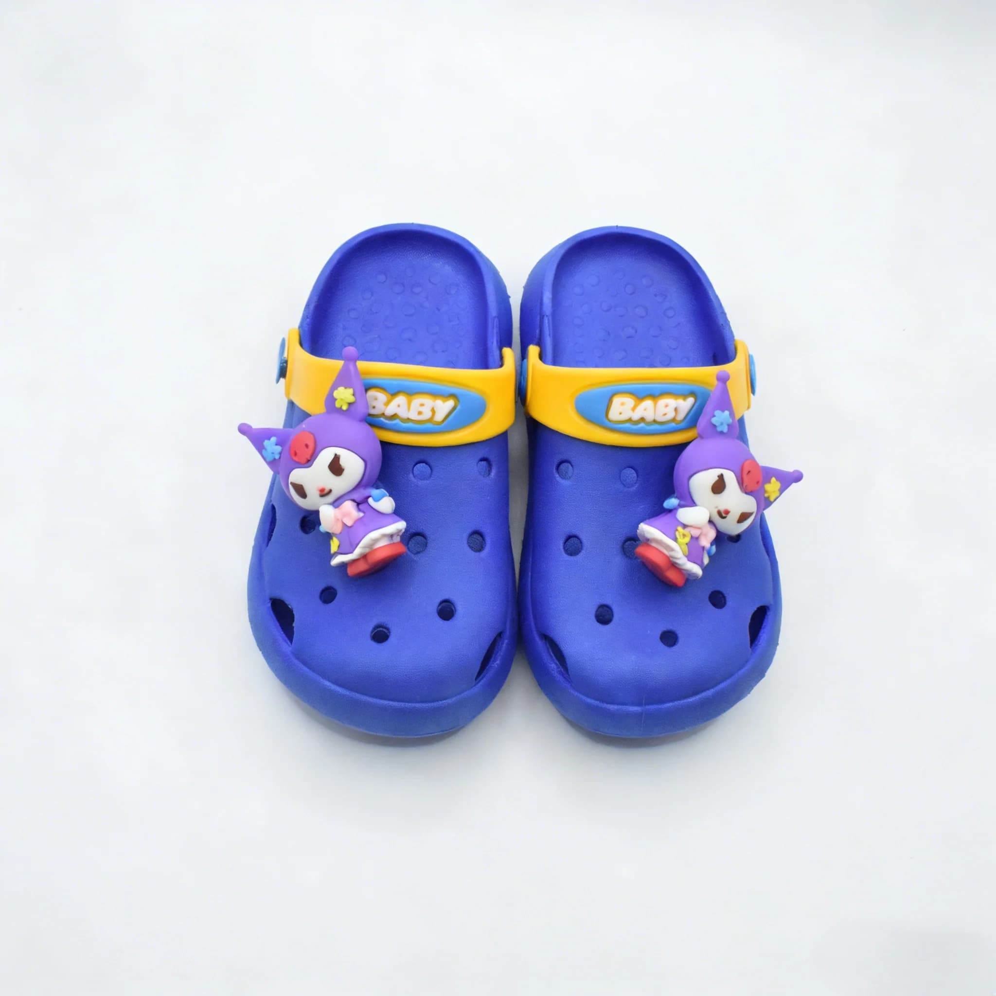 Pantofole per bambini Sanrio Kuromi in PVC, scarpe estive piatte per bambini, antiscivolo, fondo spesso, pantofole da casa, blu, rosa, taglia 20-33 3699