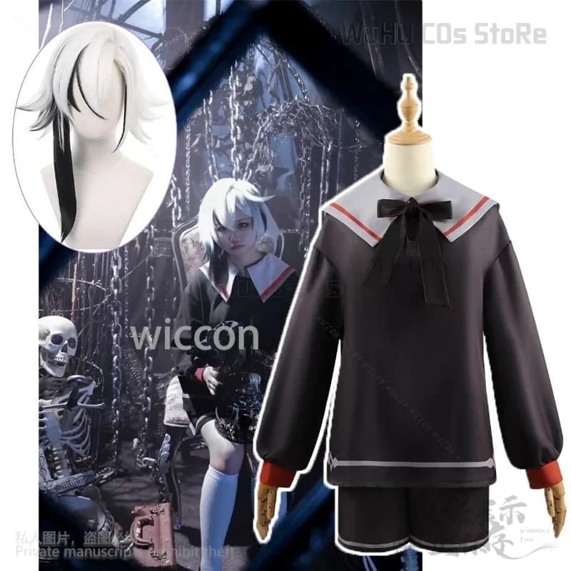 Anime Game Genshin Impact Cosplay Arlecchino Childhood Costume Goth Lolita Short Wigs For Halloween Christmas Cos Customizeda;k6