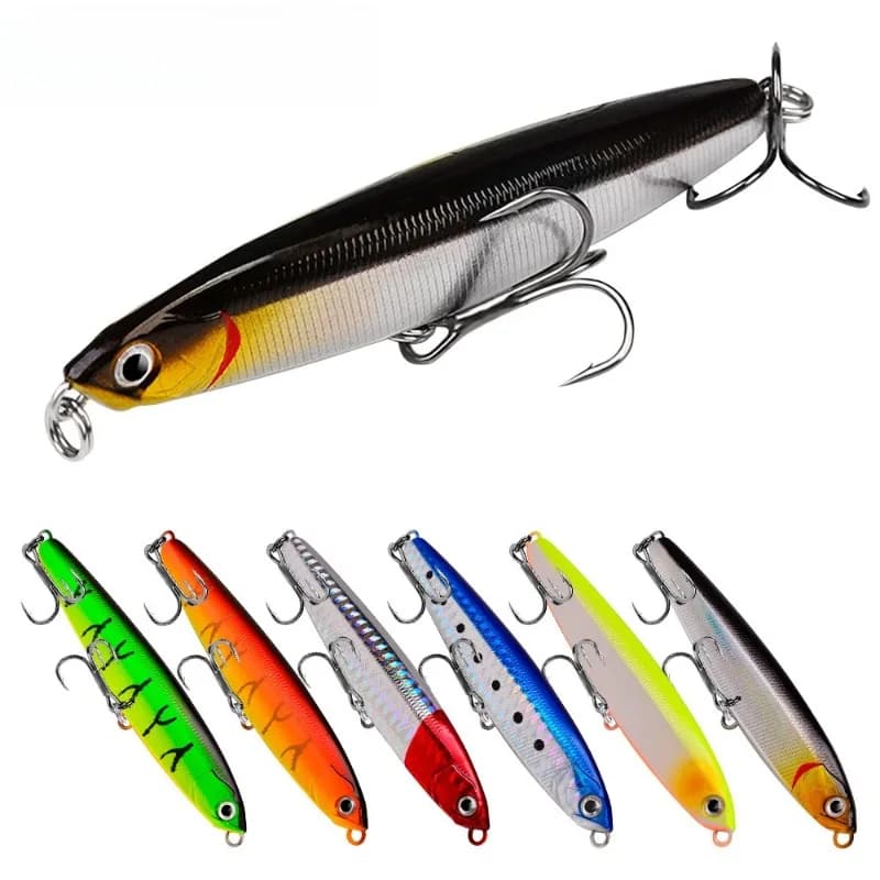 1 Pezzo Esche Artificiali Affondanti Tipo Pencil Minnow da 10-24g, Esche Dure Wobbler per la Pesca di Spigola e Luccio
