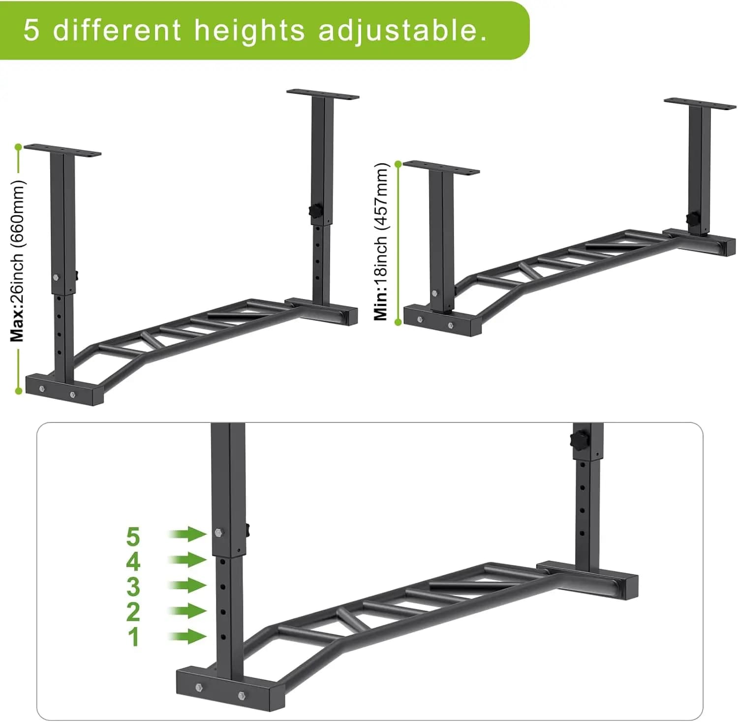 Barra per Trazioni a Muro Multi-Grip, Stazione per Trazioni e Parallele per Palestra Domestica