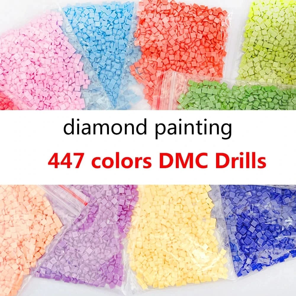 Punte all'ingrosso DMC 447 Colori Pieno Rotondo/Quadrato 5D Pittura Diamante Fai Da Te Vendita Pietra Accessorio Strumento Strass Punto Croce art
