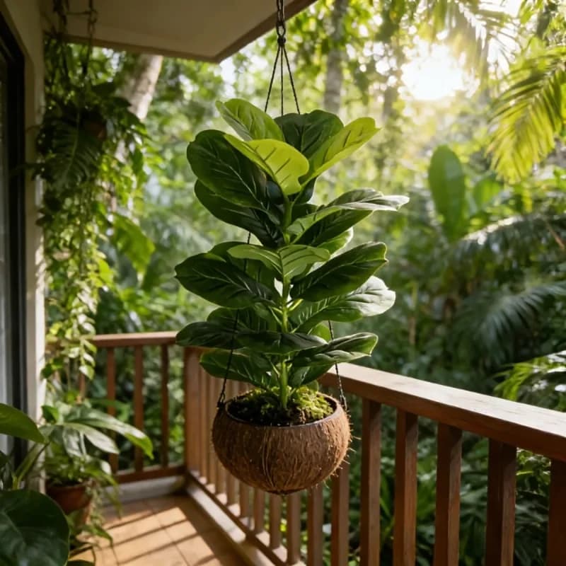 Large Artificial Ficus Tree Tropical Fake Plants Green Plastic Palm Leafs Branch For Home Garden Decor 2026 NEW