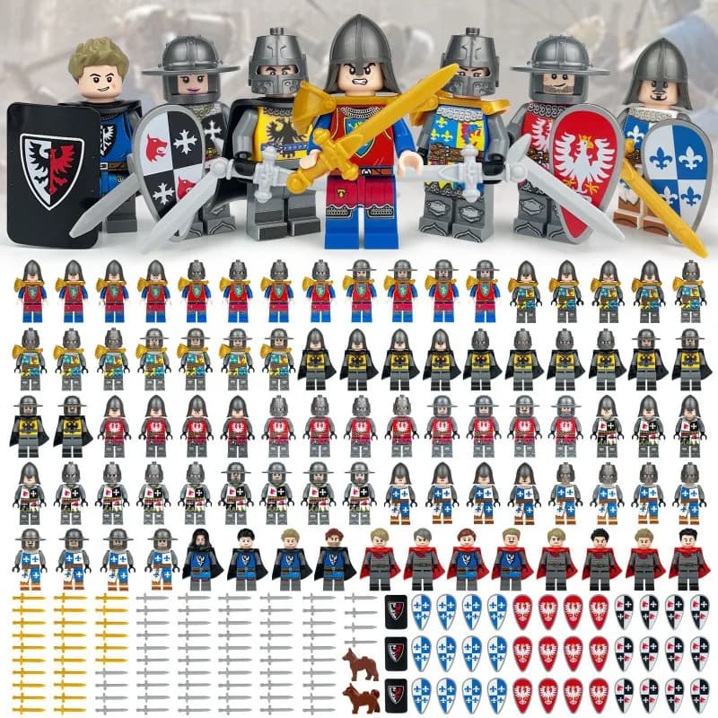 Cavalieri medievali 1811, bambole della Legione Romana, blocchi da costruzione assemblabili, bambole umanoidi, action figure, personaggi dei cartoni animati.