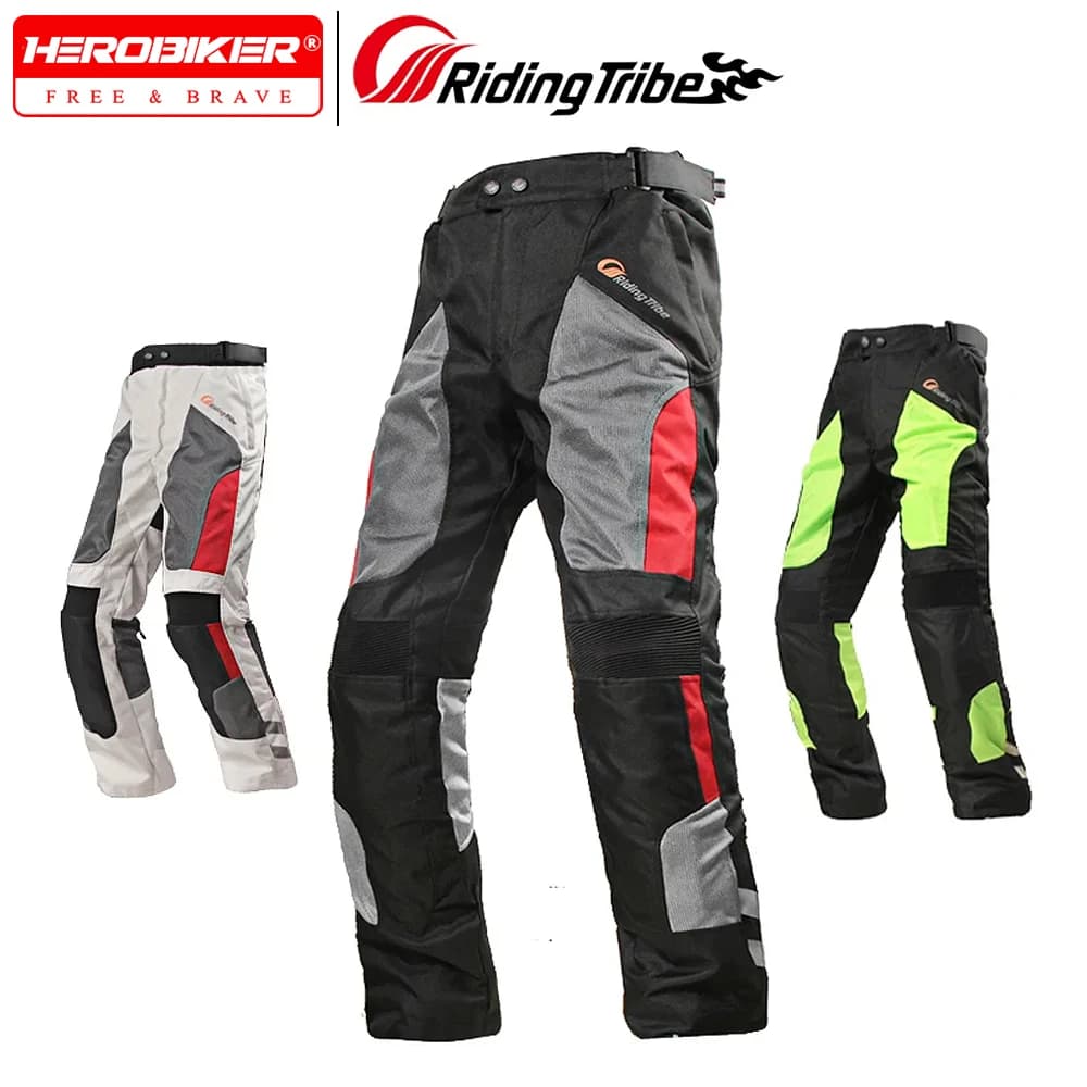 Pantaloni da moto estivi traspiranti da uomo Moto Motocross Pantaloni protettivi da equitazione professionali fuoristrada con ginocchiere gratuite