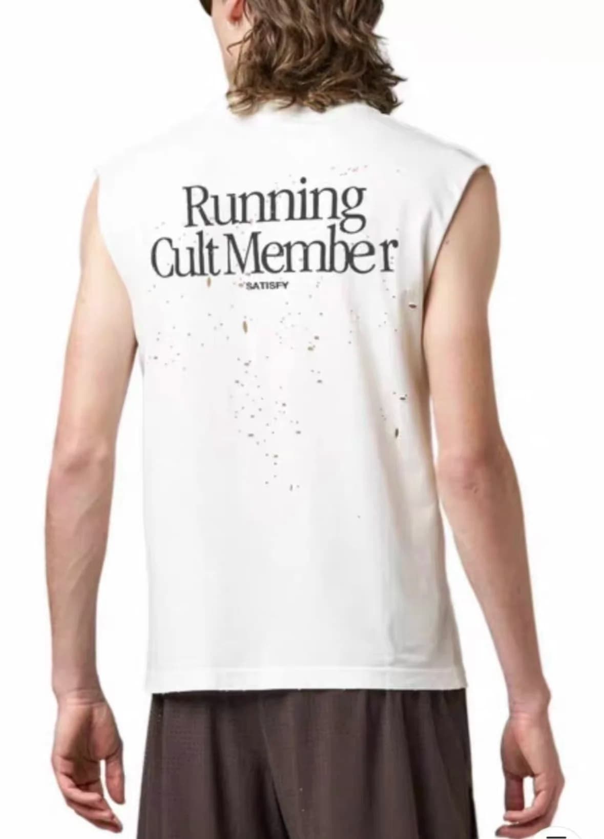Satisfy running sports vest loose cotton casual T-shirt