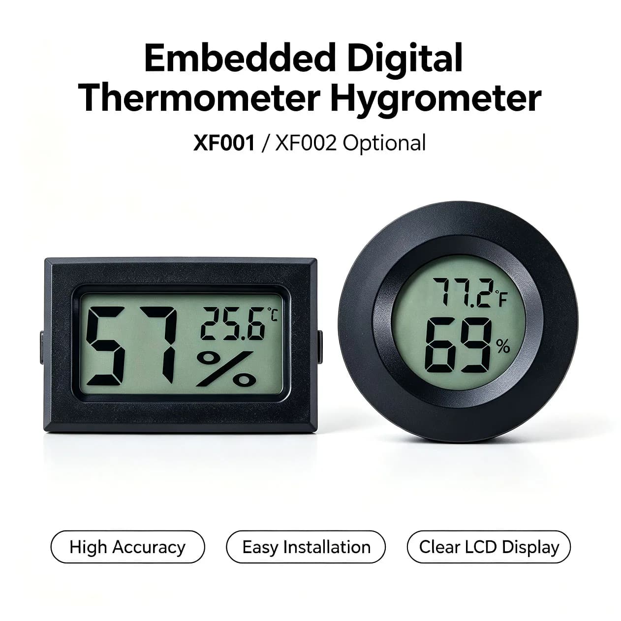 Airtight Hygrometer Thermometer for Filament Dryer Box Moisture-Resistant Real-Time Monitoring Ideal for 3D Printer PLA ABS Fila