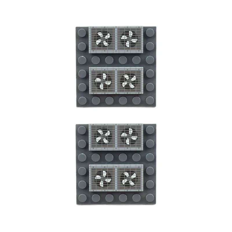 MOC 10PCS Bricks Part 87079 Printed Iron Wire Exhaust Dual Fan Board Pattern Building Blocks Set Tank Car Vehicle Toy Kid Gifts