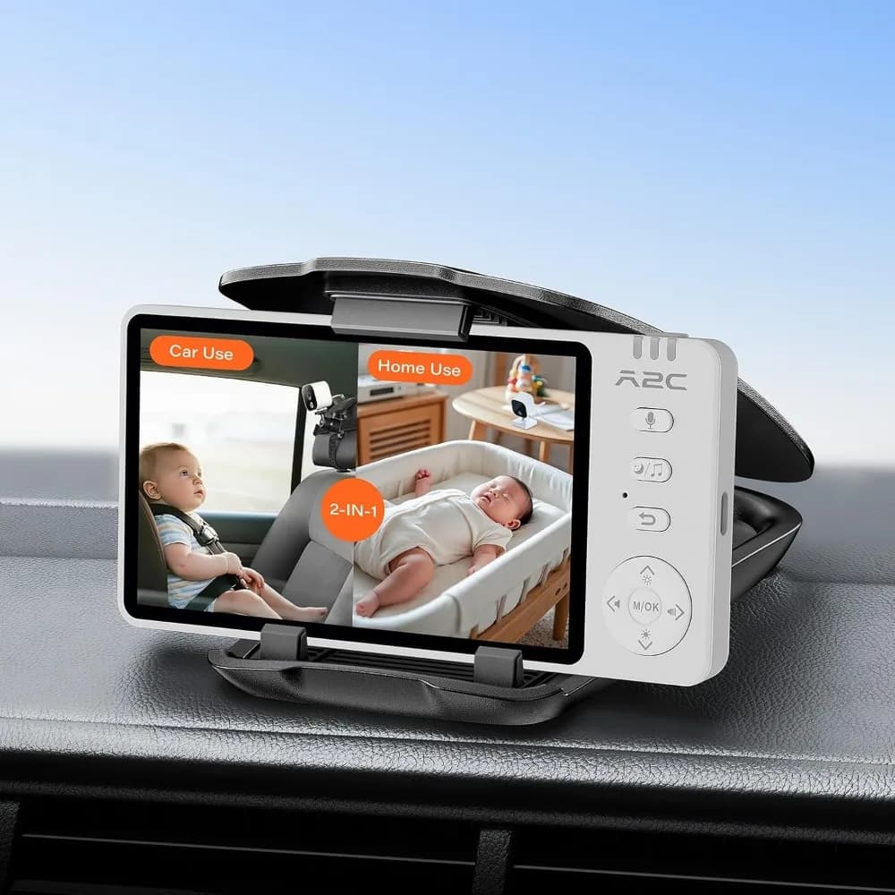 Telecamera per auto per bambini per sedile posteriore wireless, monitor per fotocamera per bambini alimentato tramite USB per sedile posteriore per auto e uso domestico, 360 ° Sedile posteriore girevole Mon