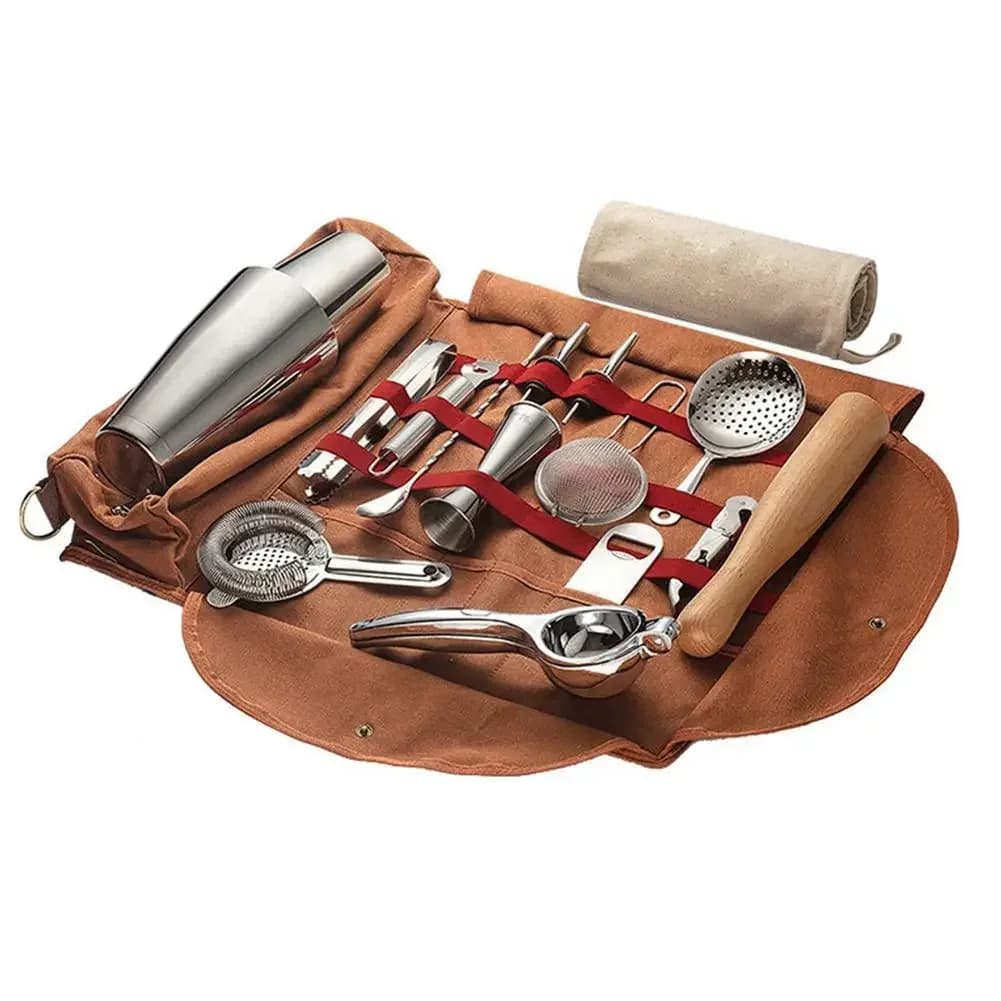 Bar Bartender borsa per il trasporto creativo barman Canvas Toolkit Pack Tools Bar Cocktail Shaker Set Storage solo borsa vuota gadget