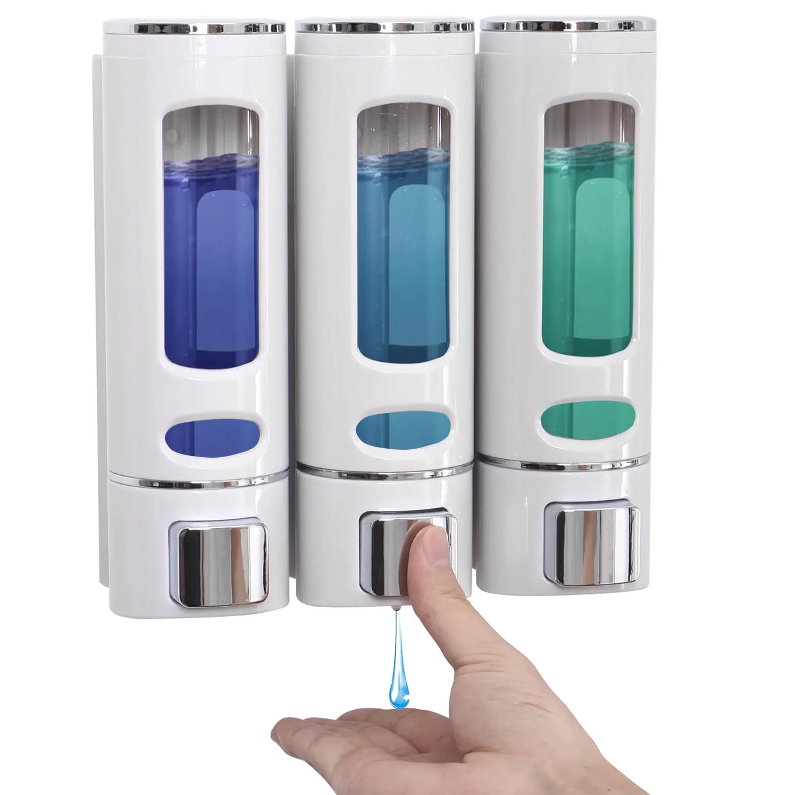 2 pezzi/3 pezzi 400 ml dispenser di sapone per doccia a parete dispenser di shampoo e balsamo liquido adesivo per lavaggio a mano