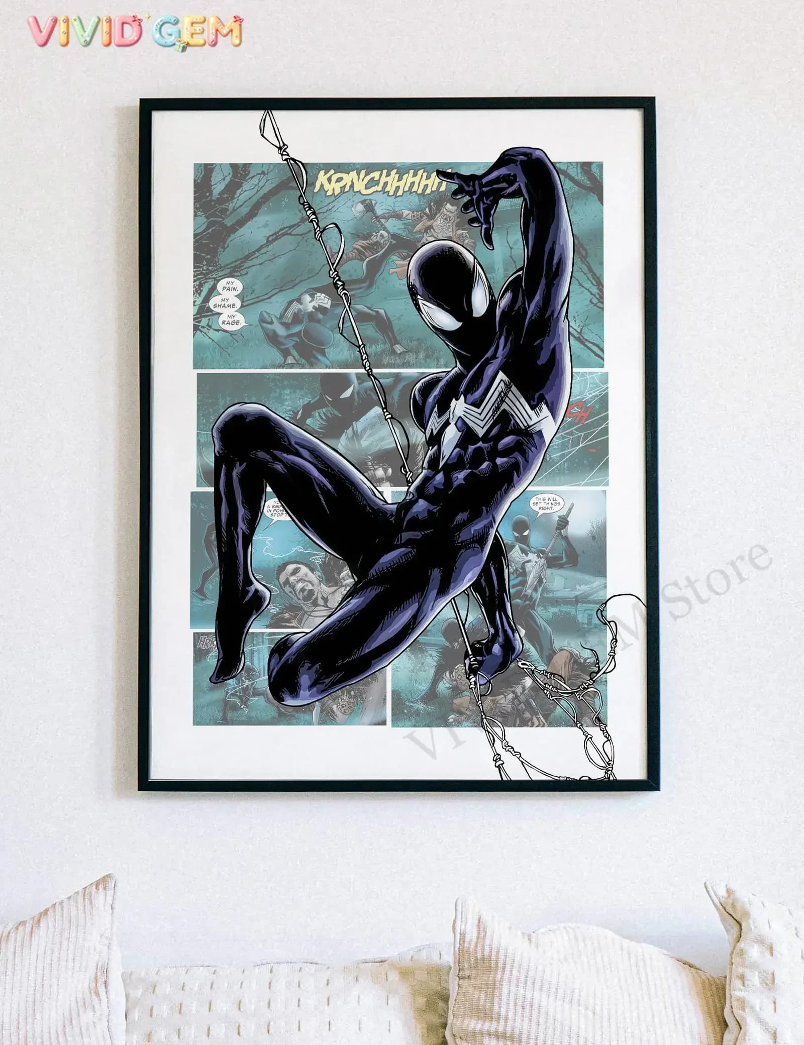 Venom Symbiote Spider-man Superhero Poster_ Printable Comic Art