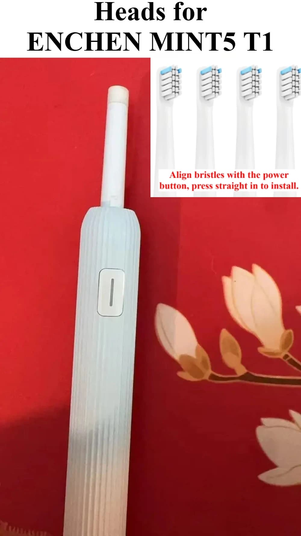 4 pezzi di testine di ricambio per spazzolino elettrico ENCHEN MINT5 T1, accessori per spazzolino elettrico, ugelli con setole per adulti