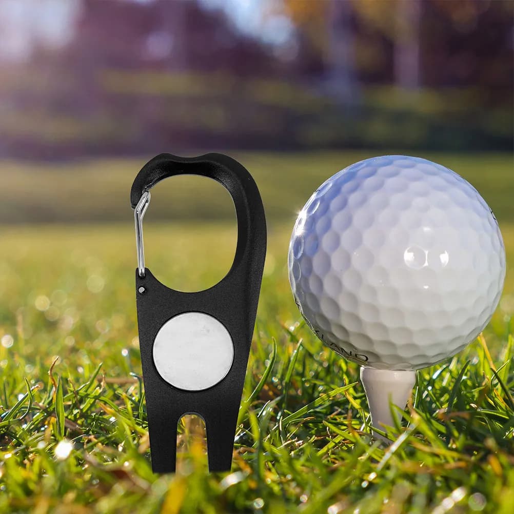 Attrezzo Riparatore Divot da Golf in Lega di Alluminio Leggero con Superficie Liscia, Forchetta Riparazione Divot Portatile per Esterni, Strumento per Riparazione del Prato e Marcatura Palline da Golf