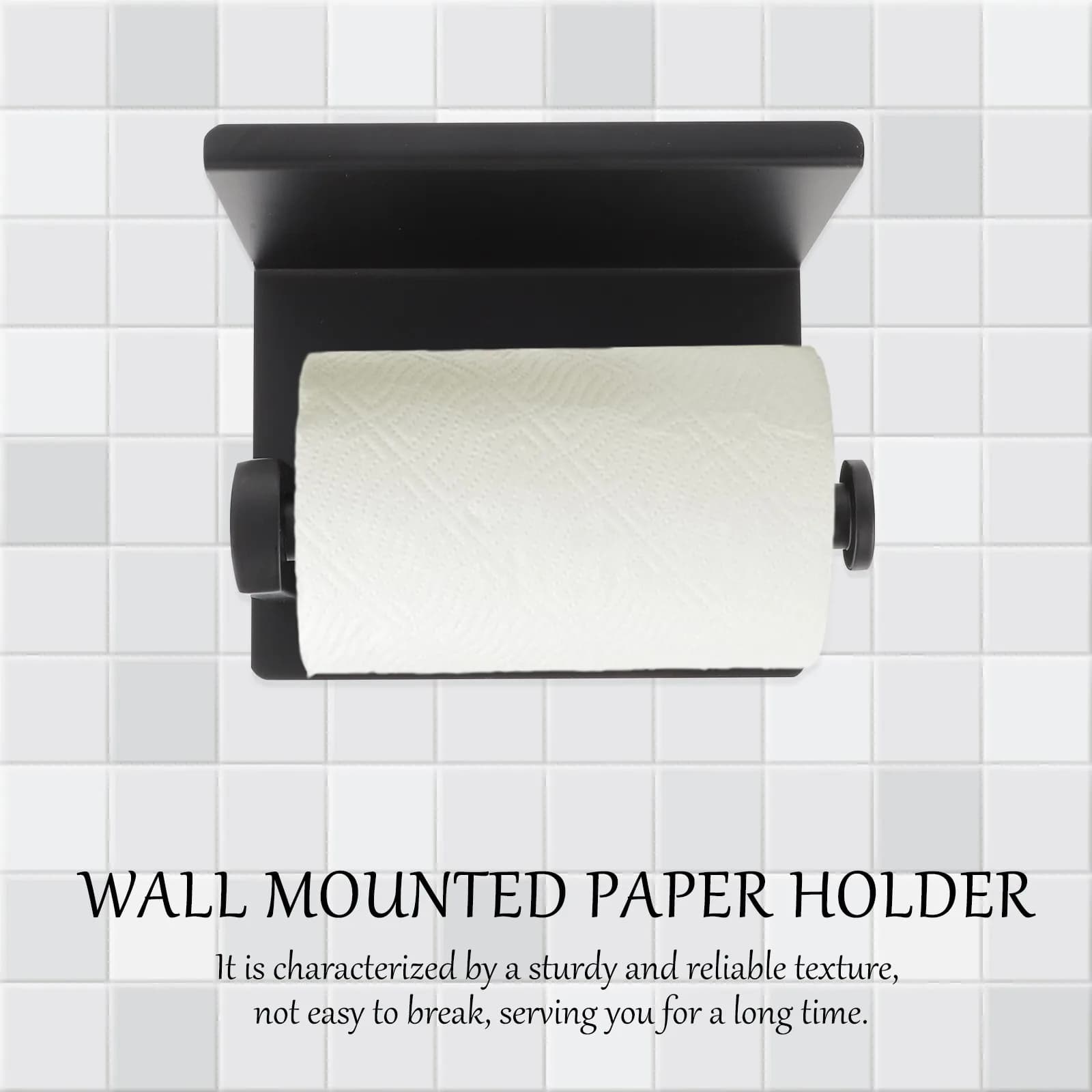 Wall Mounted Toilet Paper Holder Stainless Steel Thickened Roll Rod Rustproof Waterproof Moisture Resistant Tissue Storage