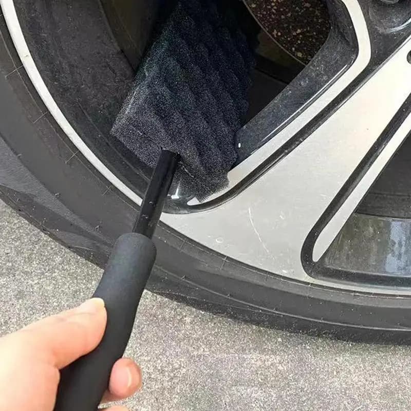 Spazzola per ruote auto spazzola per cerchioni morbida manico lungo spazzola per la pulizia dei pneumatici dell'autolavaggio spazzola per cerchioni spazzola per cerchioni per accessori per la pulizia dell'auto
