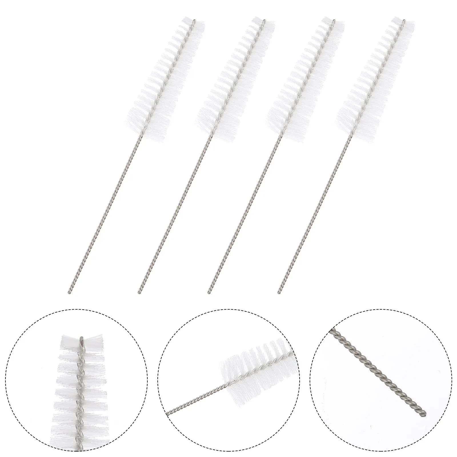 5Pcs Hearing Aid Cleaning Brushes Durable Nylon Stainless Steel Lightweight Portable Cleaning Rod Hearing Amplifier Cleaner