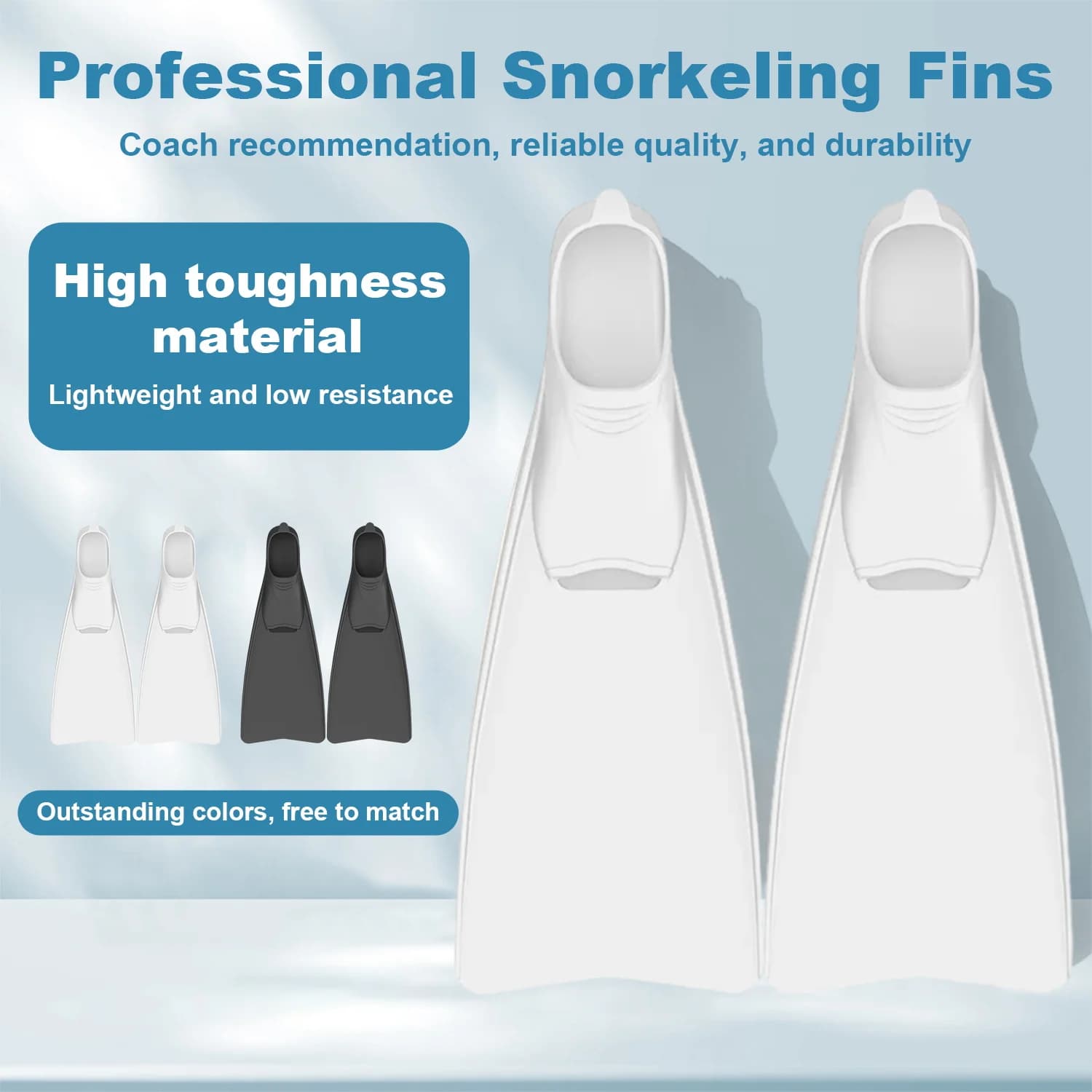 Adult Snorkeling Frog Shoes New professional Silicone Long Vibration Swimming Pins Supplies for Black and White Palmed Diving