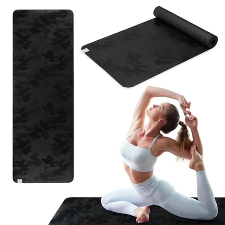 Tappetino Yoga Dry-Grip - Tappetino Antiscivolo Spesso 5mm per Esercizi e Fitness, Adatto per Yoga Standard o Hot, Pilates e Allenamenti a Terra - Ammortizzato