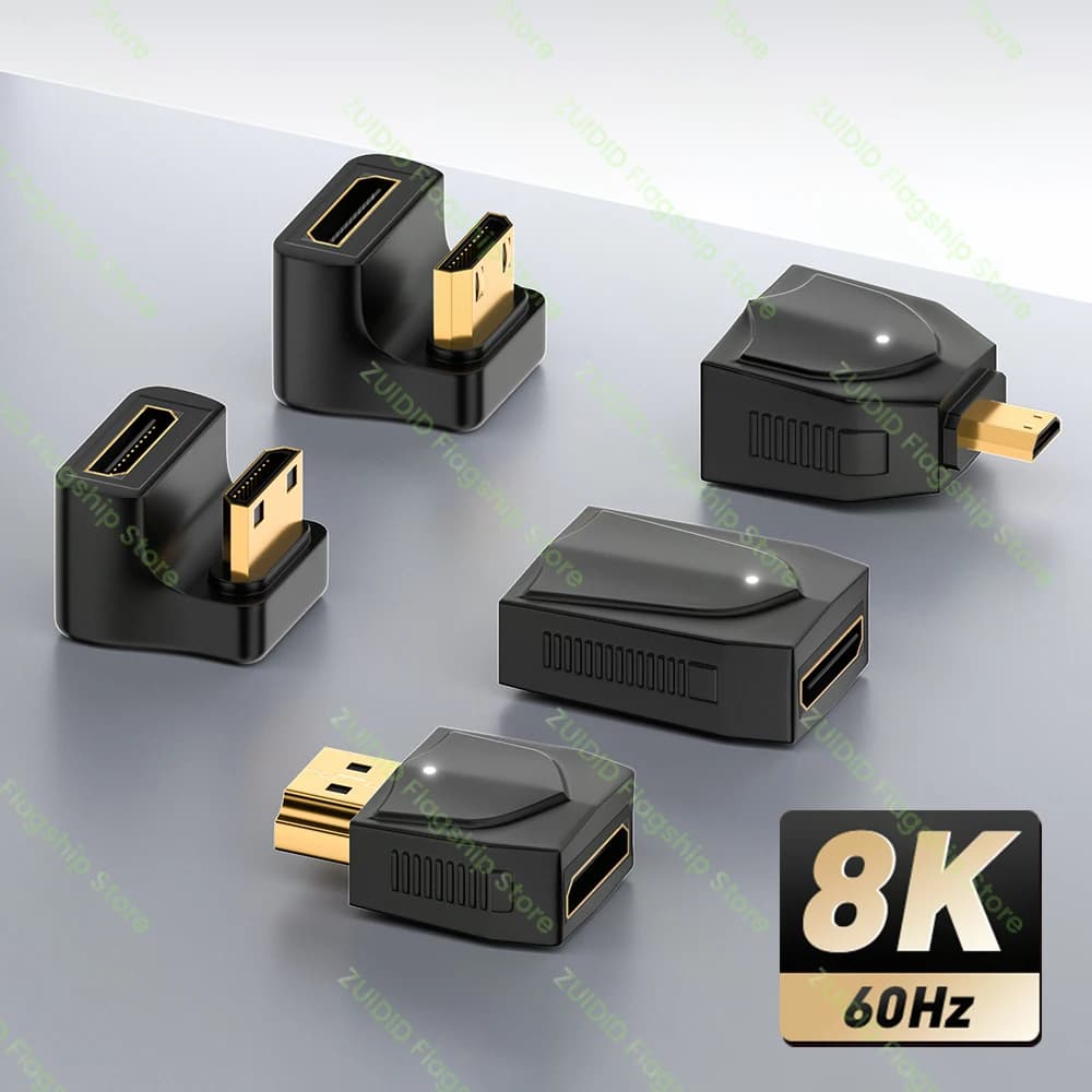 Mini HDMI-Compatibile con Micro HDMI-Compatibile 2.1 8K @ 60Hz Adattatore convertitore maschio-femmina per monitor PC TV Proiettore Extender