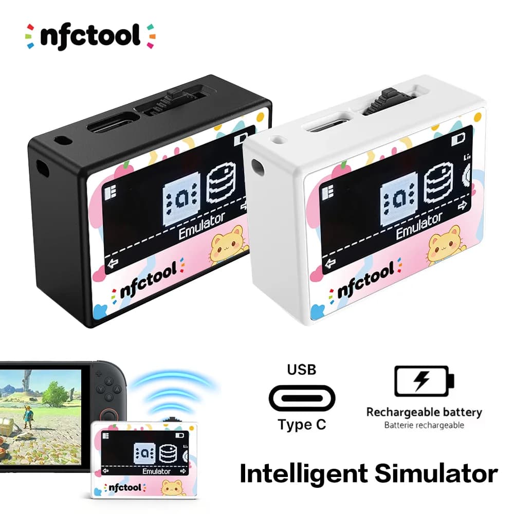 Emulatore NFC Ricaricabile per Amiibo, Lettore Universale Bluetooth Intelligente per Switch2/Switch/Wii U/3DS, Supporta Schede Infinite