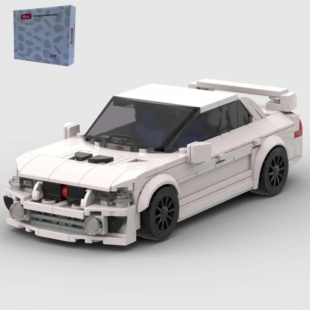 Set di Costruzioni Auto Giocattolo Mitsubishi EVO 336 Pezzi, Auto Sportiva Bianca