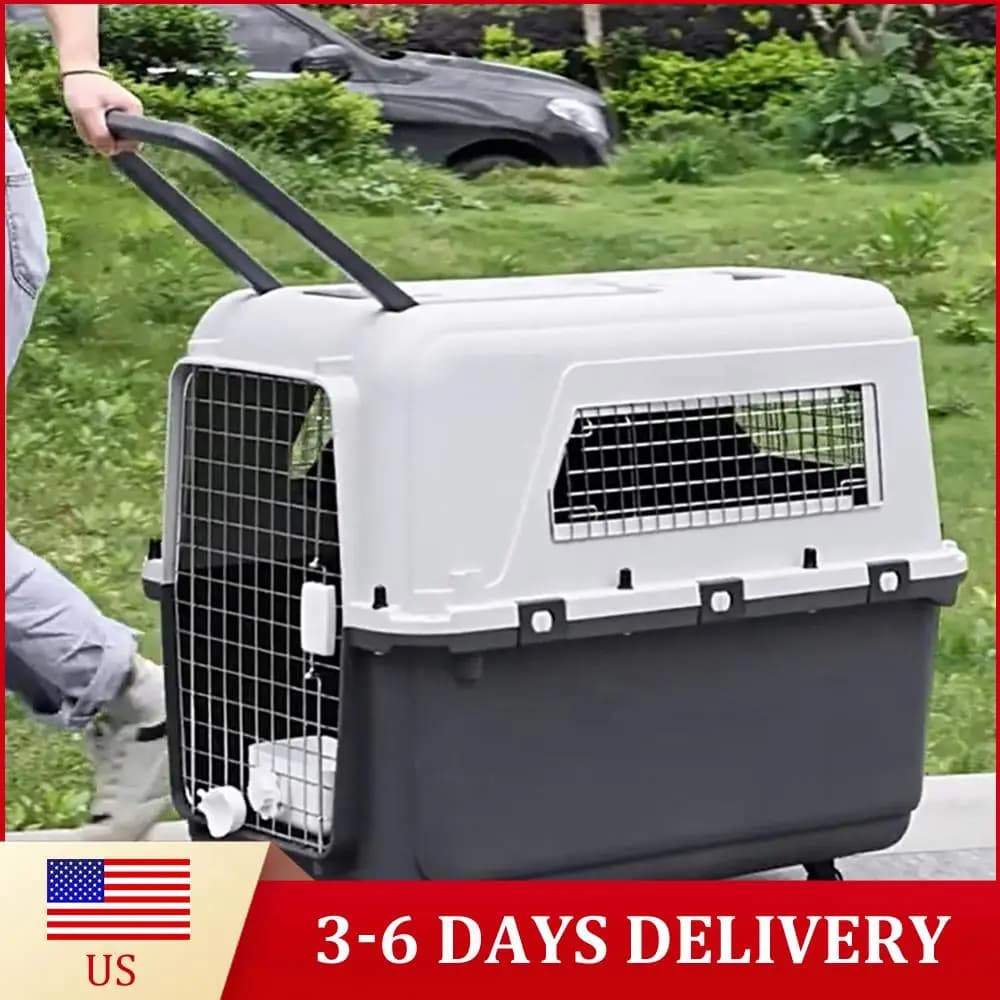 Trasportino per Gatti Resistente da Viaggio Aereo - Lunghezza 84 cm / Larghezza 55 cm / Altezza 64 cm - Cuccia Portatile per Animali Domestici