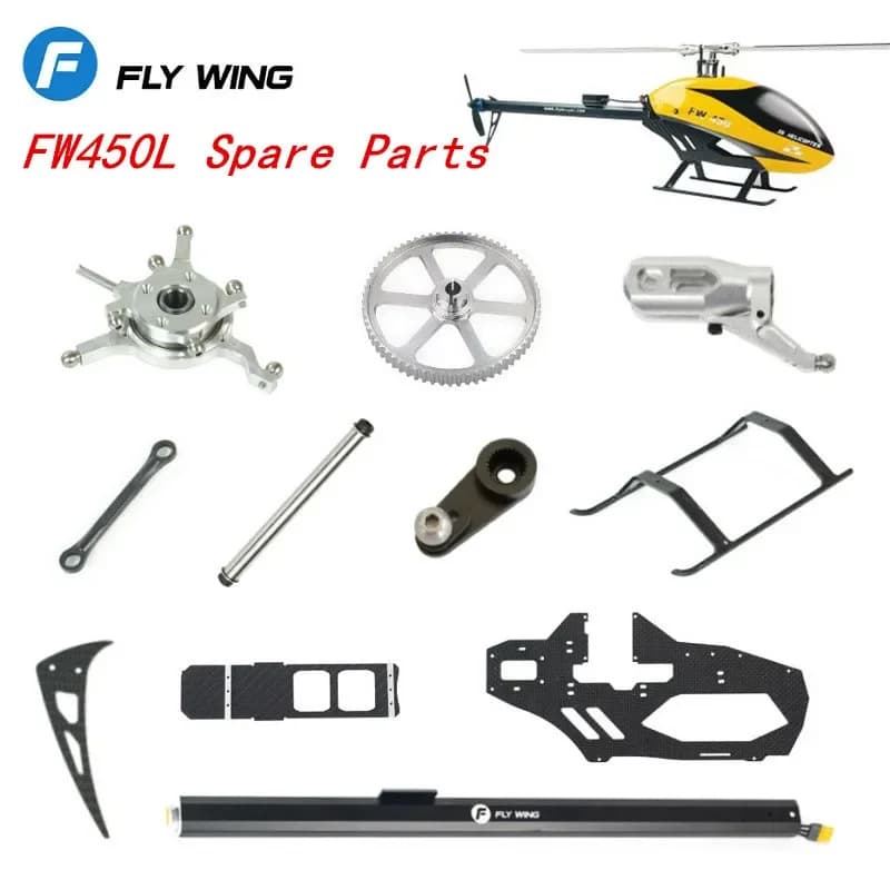 Parti di Ricambio per Elicottero RC FLY WING FW450L FW450 V2: Rotore Principale, Alloggiamento Rotore, Braccio di Controllo, Albero, Albero di Elicotterizzazione, Motore, Elica