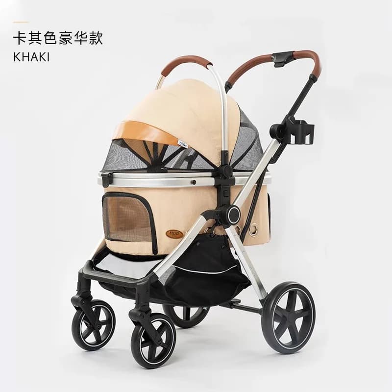 Separazione Carrello per animali domestici Passeggino per cani Passeggino per animali staccabile di lusso a 4 ruote per cani e gatti