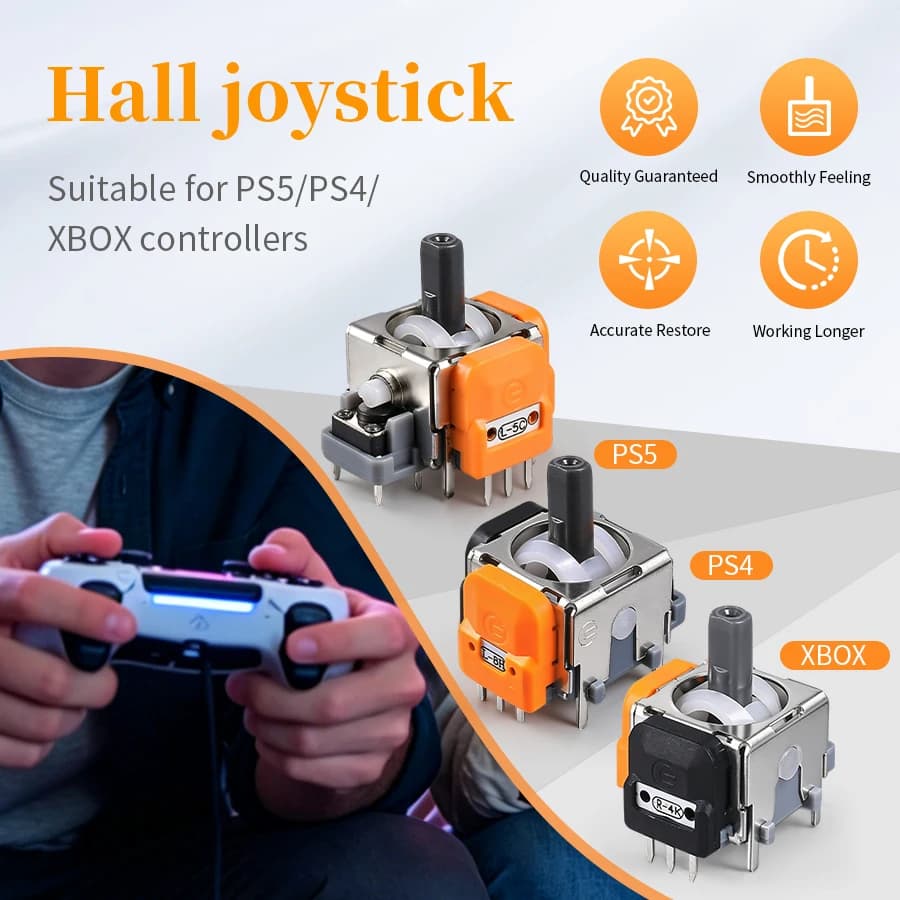 Joystick a Effetto Hall per Controller PS5 PS4 Xbox, Modulo Analogico 3D, Parti di Ricambio per Riparazione, Riparazione Thumbstick Sinistro e Destro