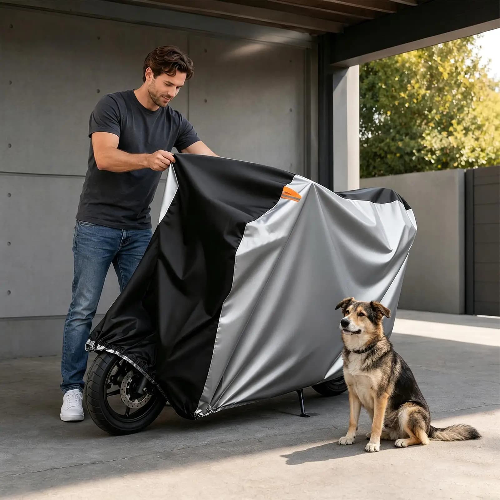 Motorcycle Cover Waterproof Outdoor Waterproof Windproof Dustproof Outdoor Electric Tricycle Covers For Adult Kids Cargo Scooter