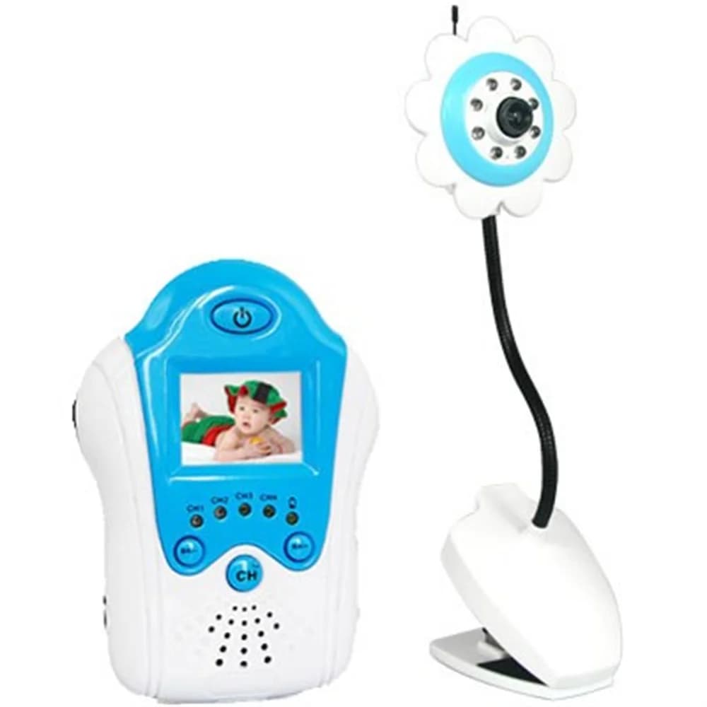 Baby monitor interfono wireless Flower da 1,5 pollici TFT LCD 2.4G con visione notturna, videocamera per babysitter con controllo vocale