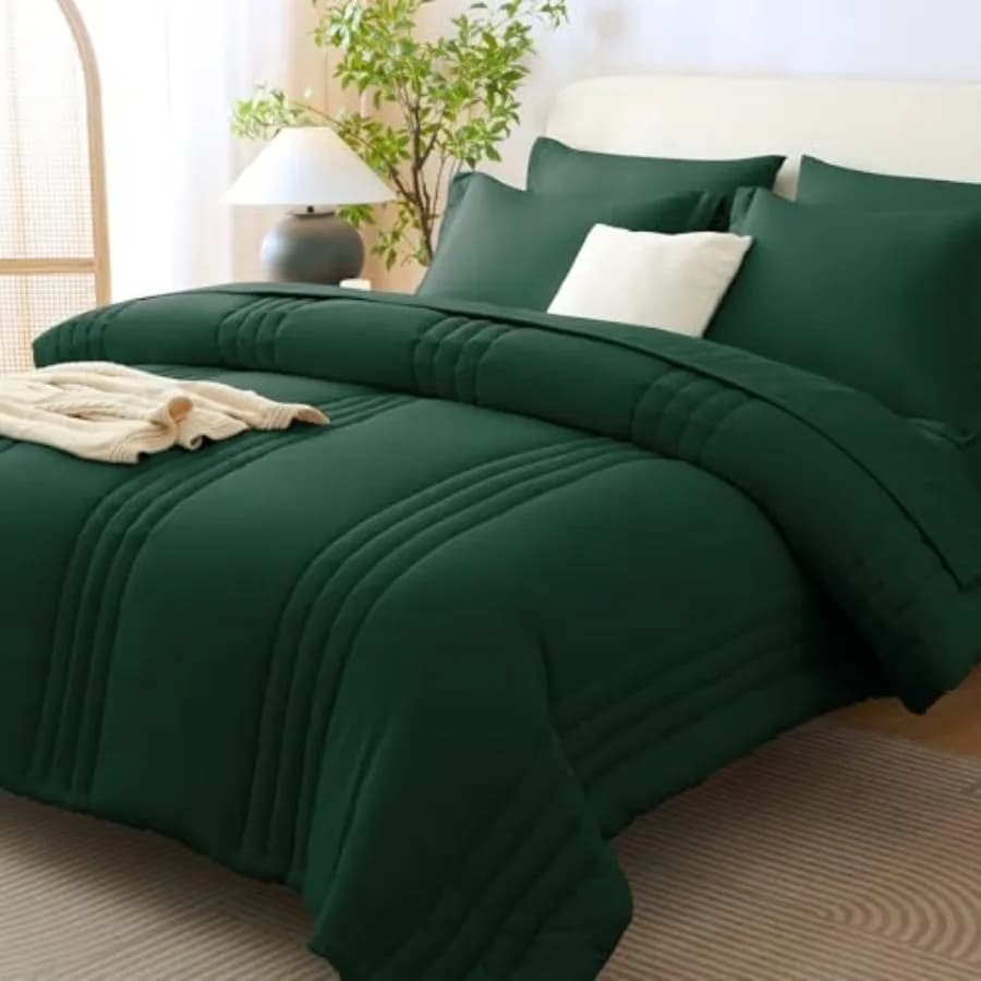Set Copripiumino - Set Letto 7 Pezzi con Lenzuola, Set Biancheria da Letto per Tutte le Stagioni con Imbottitura Alternativa alla Piuma