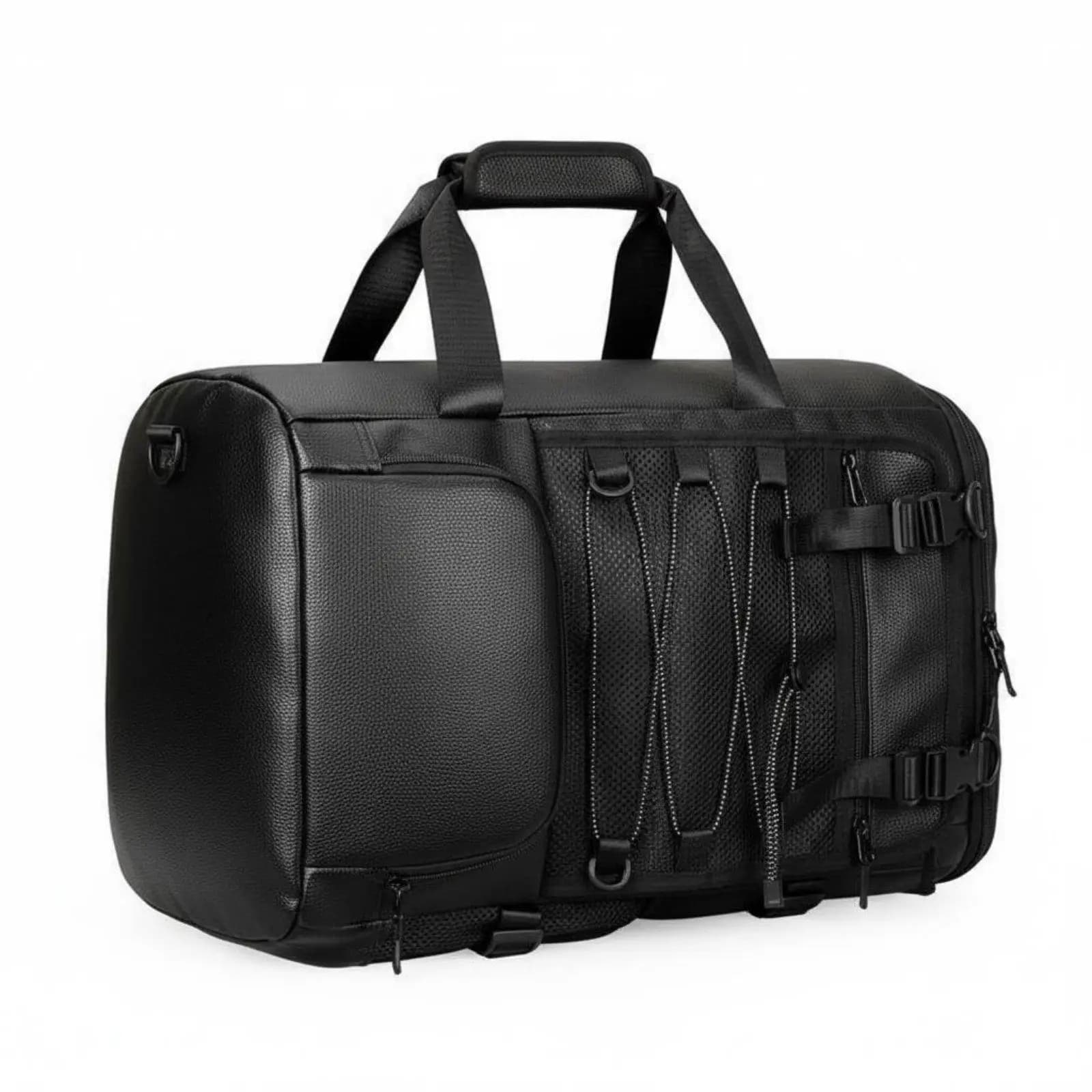 PU Leather Skateboard Backpack Versatile Design Biking Travel Backpack Large Capacity Multipurpose Helmet Carrier Bag for