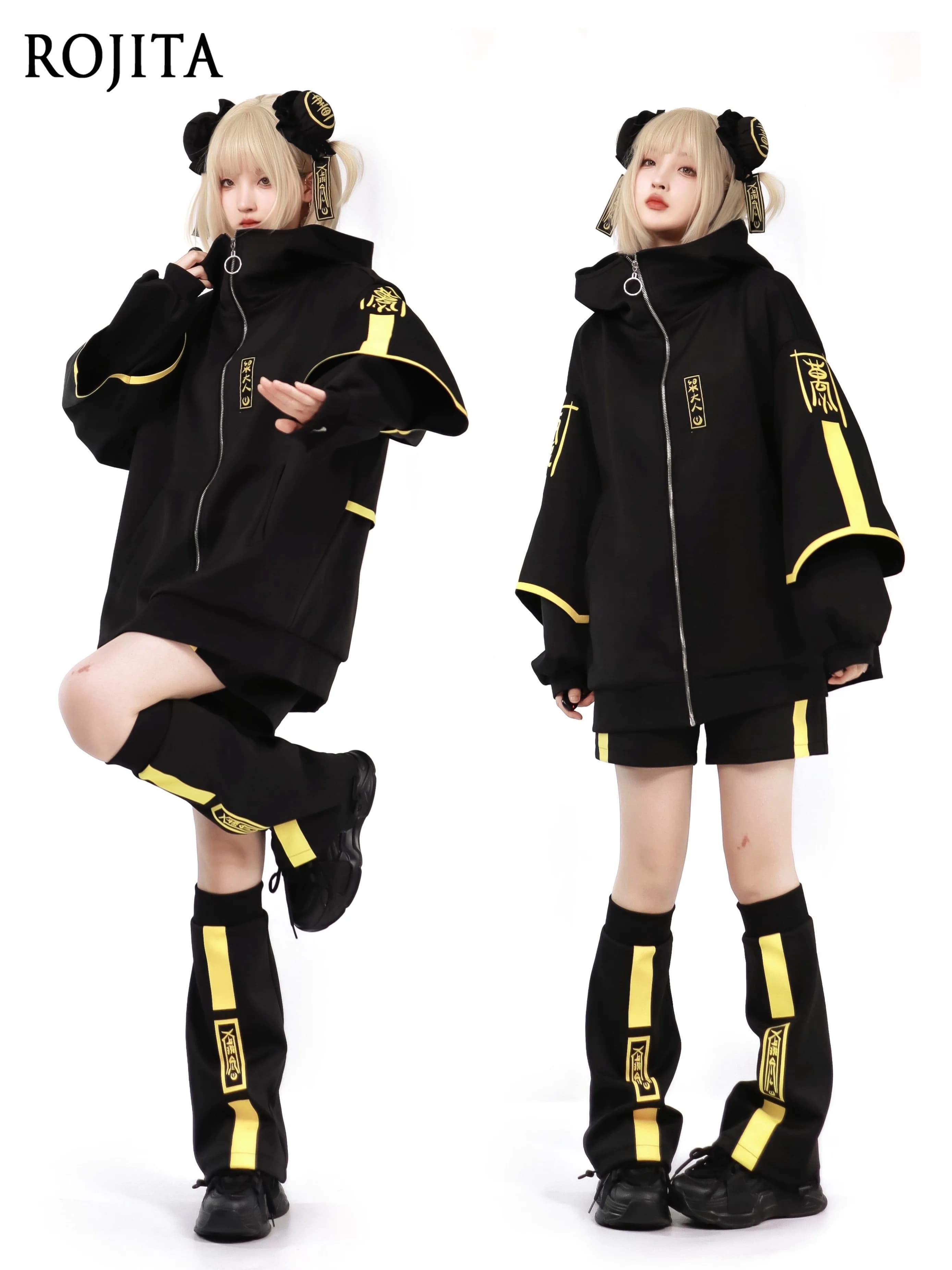 Original Luminous Craft Sportswear Set Jacket Subculture Fake Two-Piece Long Sleeve Zipper Stand Collar Jacket