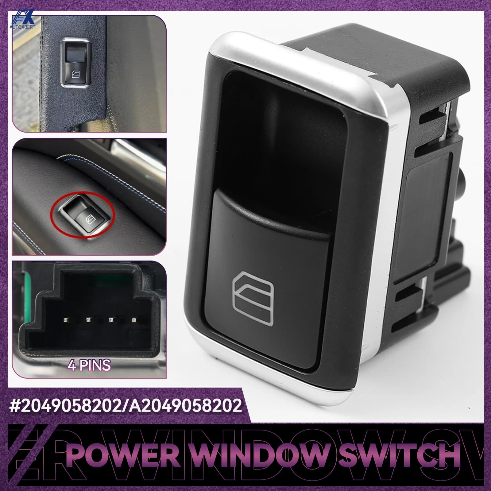 Interruttore di comando finestrino passeggero per Mercedes-Benz W204 W212 C207 GLK A 2049058202 X164 W166 W204 ML GL GLE C250 C300 C350