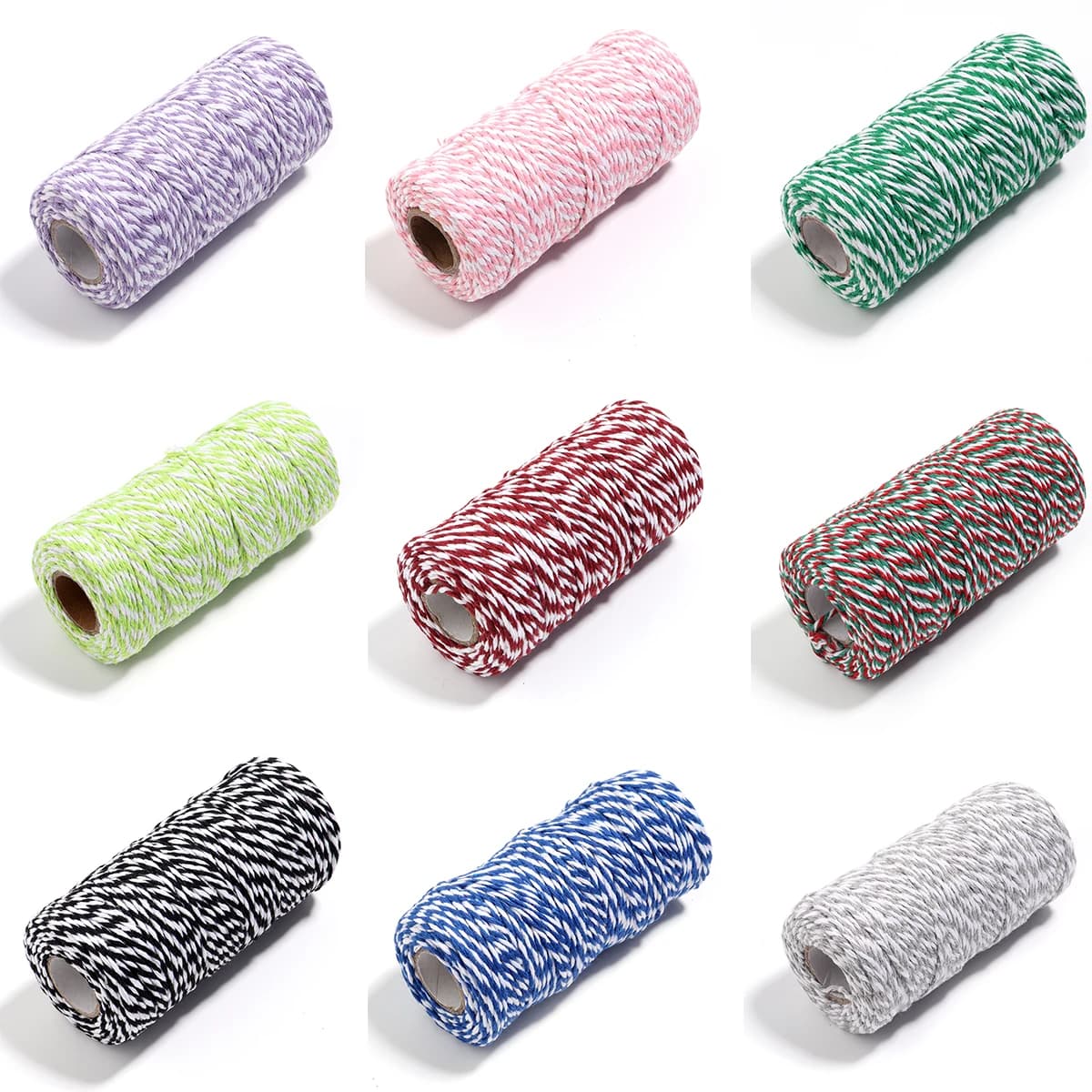100 M/Rotolo 2mm Bakers Spago Cotton String Corde Corda For Home Decoration Handmade Christmas Gift Packing Mestiere FAI DA TE Packs Gift
