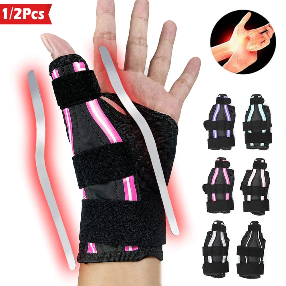 Tutore da polso regolabile 1/2 pezzi, tutore di supporto per il pollice con stecca per tutore per la mano per alleviare il dolore alla tendinite, lesioni, distorsioni