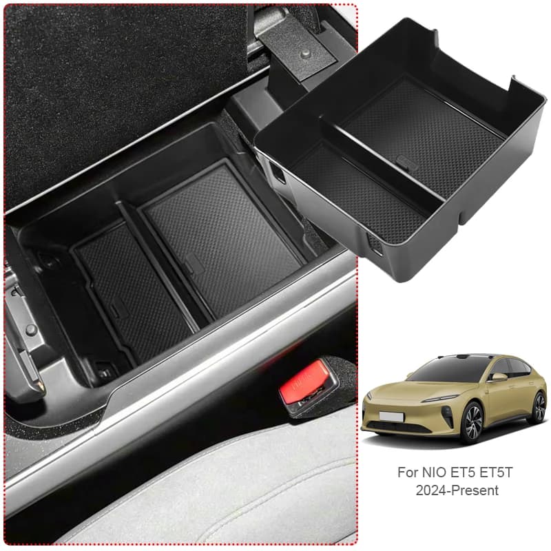 Auto ABS Bracciolo Box di Stoccaggio Per NIO ET5 ET5T 2024-Presente GPS Sotto Centrol Controllo Organizzatore Vassoio Tappetino di Ricarica Senza Fili