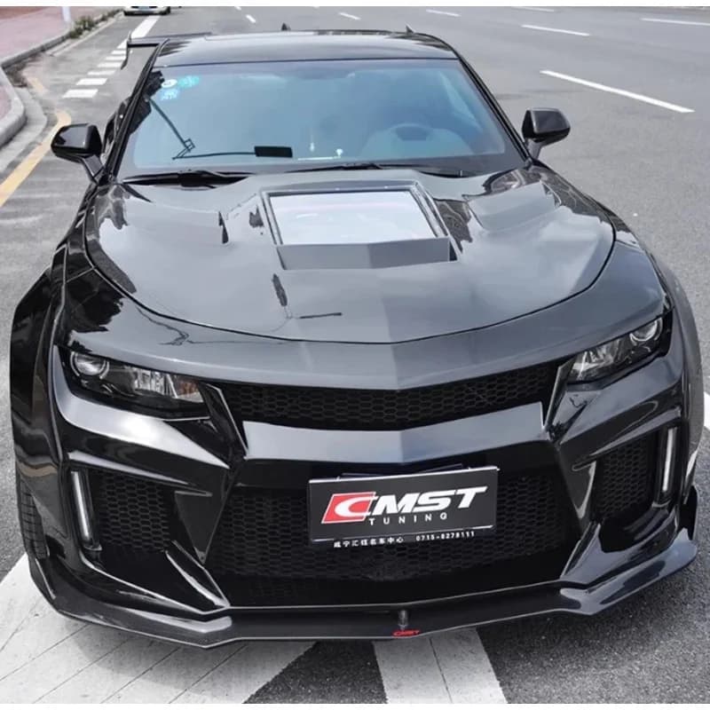 Kit corpo largo stile CMST di vendita caldo in fabbrica per Camaro paraurti anteriore in carbonio diffusore posteriore spoiler parafango cofano-Peect Fit New Bod