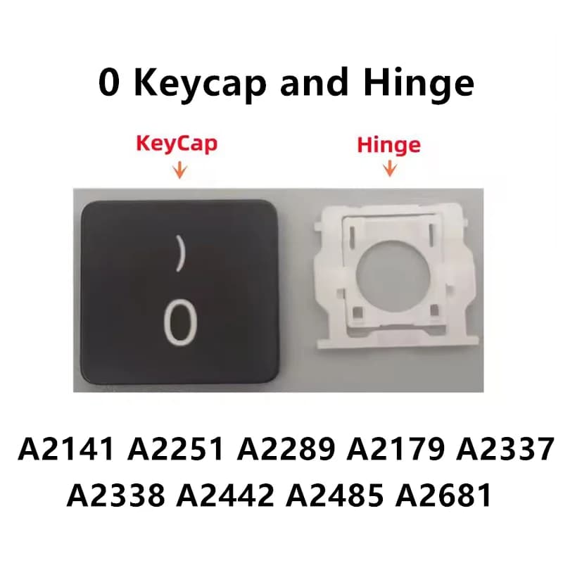 Tasti e Cerniere di Ricambio Individuali (0 Key Cap) per MacBook Pro/Air (Modelli A2141, A2251, A2179, A2289, A2337, A2338, A2442, A2485, A2681)