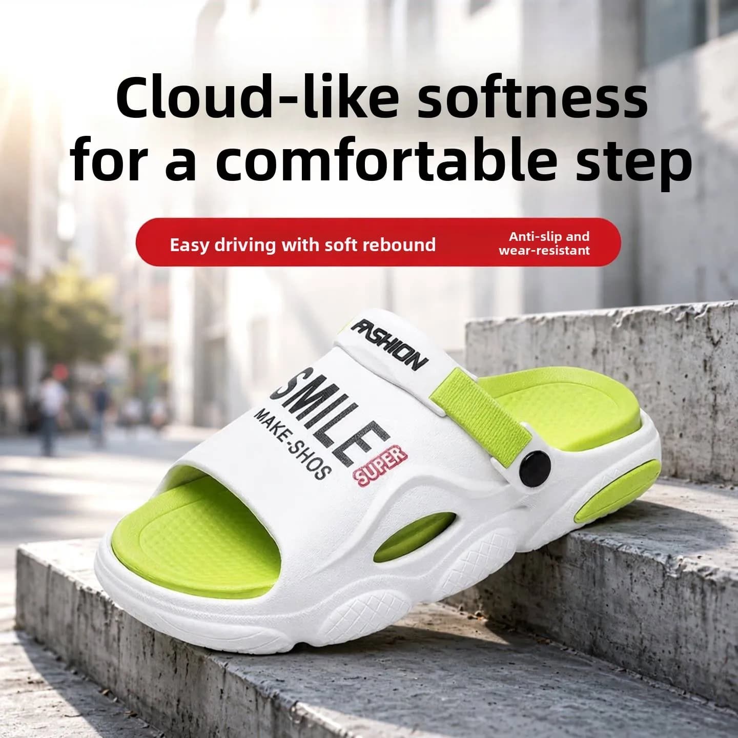 Men's Outdoor Wearable Slippers Casual Driving Shoes Anti-Slip Thick Bottom Soft Bottom Leisure Sandals Wear Resistant